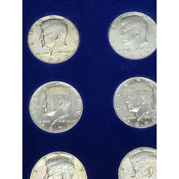 John F. Kennedy Uncirculated Half Dollars 1964 - 1984 Set in velvet case - Picture 16 of 16